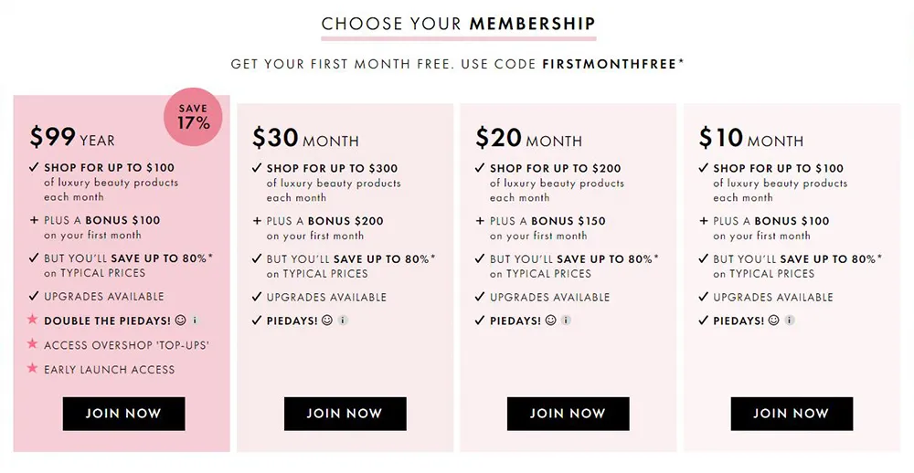 monthly membership