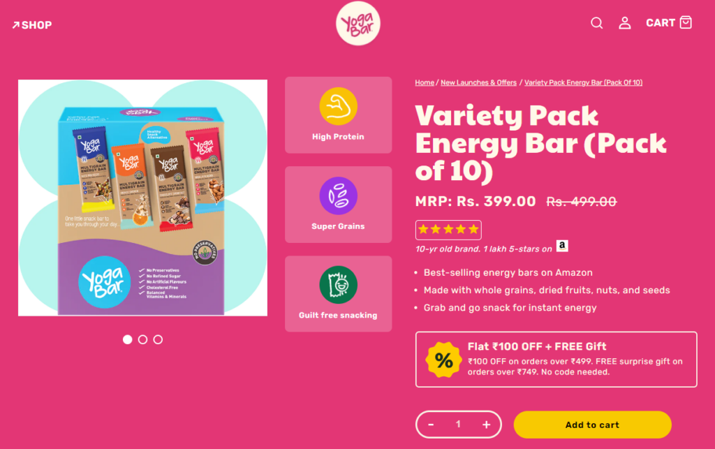 Yoga Bar- variety pack energy bar